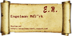 Engelman Márk névjegykártya